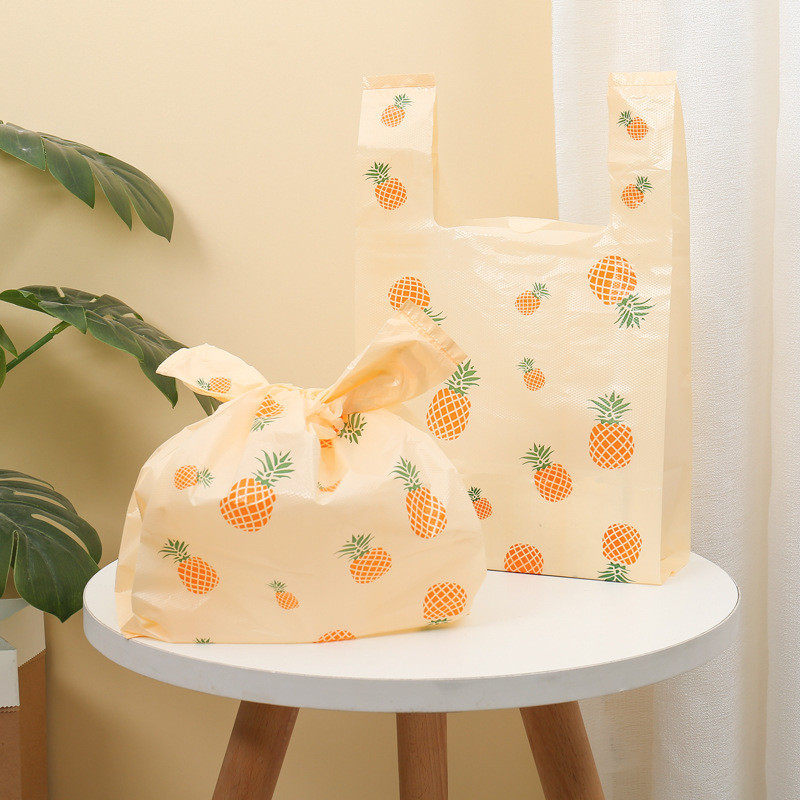 Custom Logo Printed Plastic Vest Bags for Supermarket Shopping and Takeaway Packaging