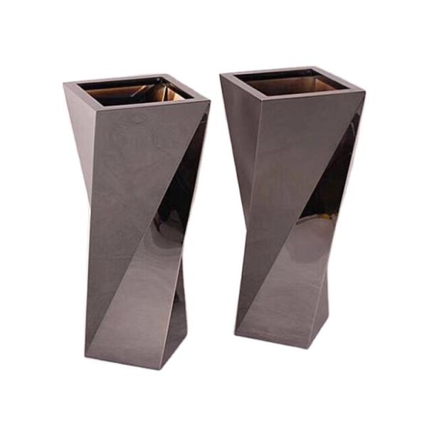 Rotational Stainless Steel Garden Pots Metal Flower Planter Mirror Finishing