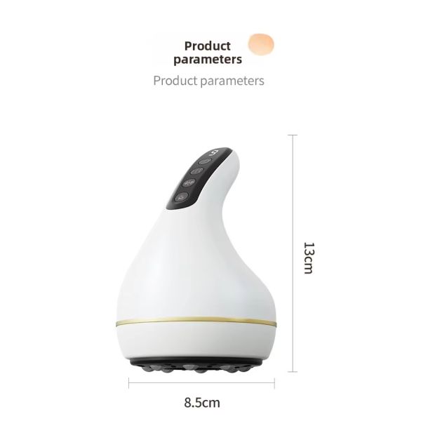 USB Rechargeable Electric Cupping Massager with 9 Strength Grade Suction and 9 Temperature Settings for Deep Muscle Relaxation