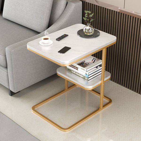 Mail Packing Wooden Living Room Small Table Modern Design Style Metal Frame Wood Platform Corner Console with Storage Space