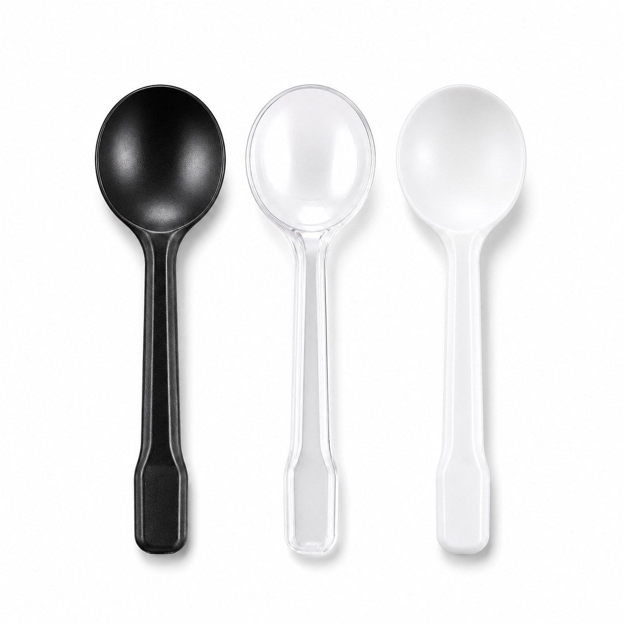 140mm Plastic Disposable Soup Spoon for Desserts Takeaway Catering Meals