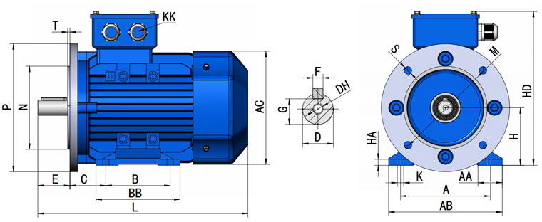 Y2 литое железо IP55 1.5KW IE2 электрический двигатель 3 участков