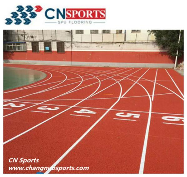 Gymnasiums Synthetic SPU Running Flooring Ordorless Anti UV