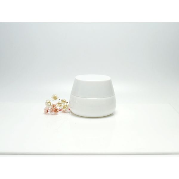 1.7OZ 50ml opal white glass cosmetic jars, luxury medical skincare glass packaging supply, opal glass jars designer