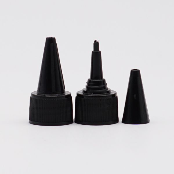 извива крышки 18mm сопла 20mm PP крышка пластикового черного длинного верхняя для бутылок винта