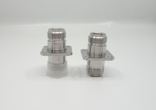 Acero inoxidable tipo N de mujer a mujer Adaptador de brida de 4 agujeros 11GHz