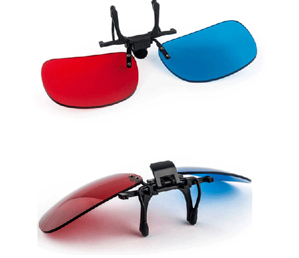 Red Blue 3D glasses CLIP TV film vision movie buy LG Sony Samsung Pana theater Benq Acer