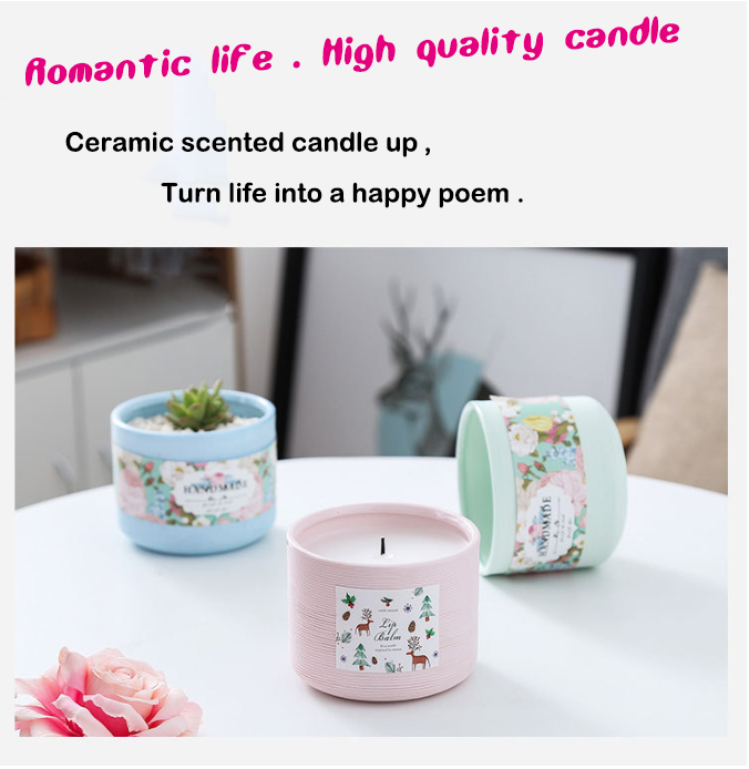 Luxury Wedding Decoration Home Scented Candles Ceramic Jar Candle Holder