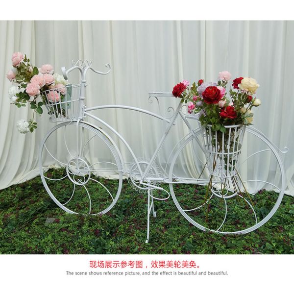 Modern Flower Pot Bike Display Stand for Creative Weeding and Sofa Set Decoration