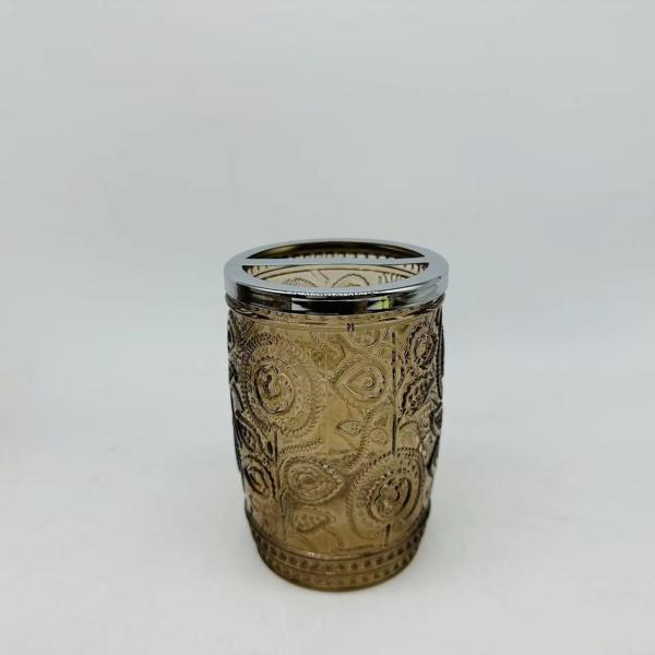 Grêle de mer et piment forme ronde motif vintage accessoires de bain de luxe avec dispensaire de savon en verre dispensaire de lotion