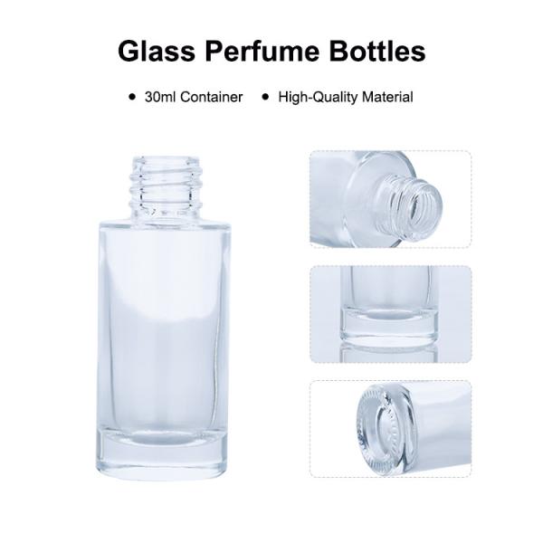 Embalagem Cosmética de Vidro de 50 ml, cilindro de perfume com cabeça de spray de ouro