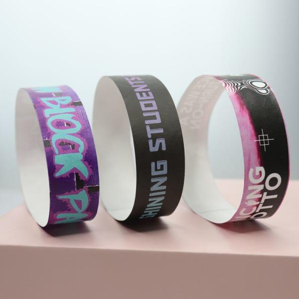Numbered Event Tyvek Paper Wristbands Durable Waterproof For Event Party Meeting Easy And Access Control