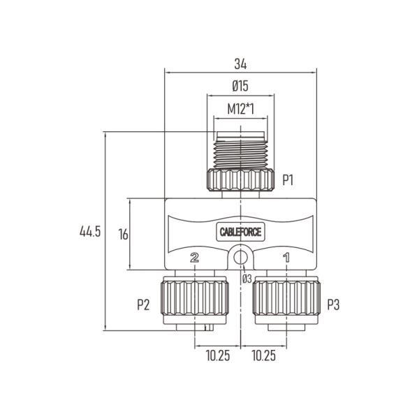 NMEA 2000 Y Splitter M12 Male To Female X 2 Connector TPU Body