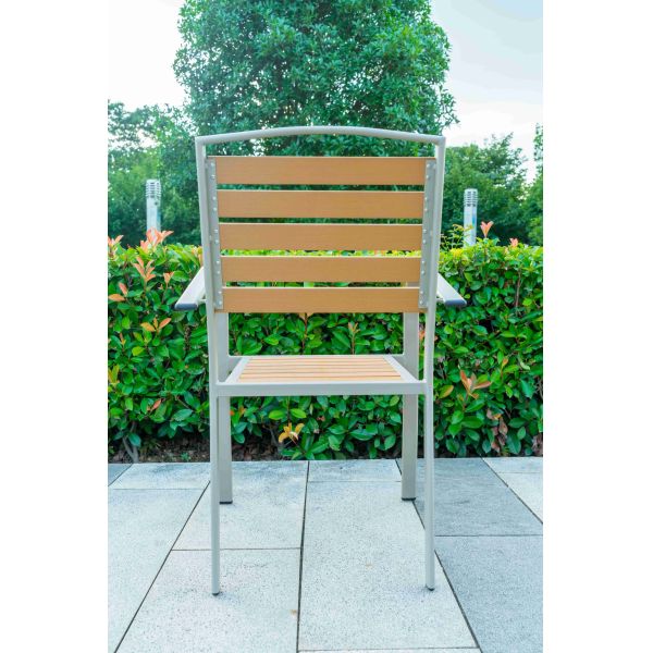 11 Pieces Outdoor Patio Furniture Plastic Wood Expandable Aluminum Garden Table And 8 Chairs