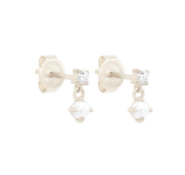 Mother of White Pearls 925 Sterling Silver Drop Women's Handmade Earrings for Girls