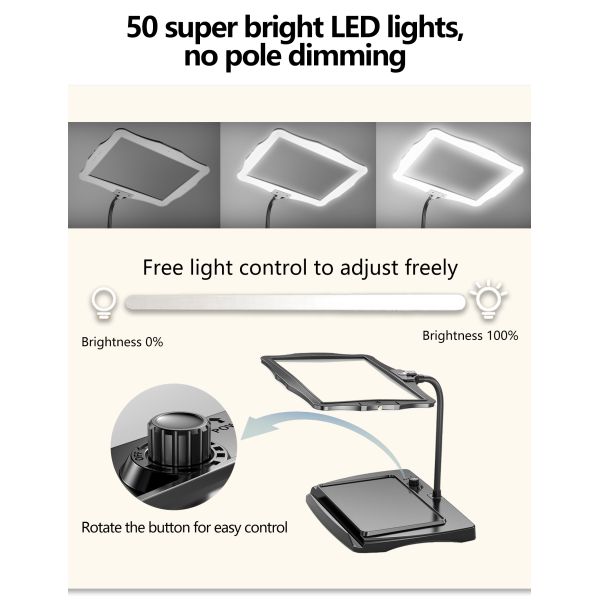 LED Desktop Magnifying Glass New Launch PMMA Material Horizontal and Vertical Screen Arbitrary Switch Reading Assistant