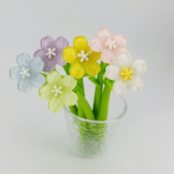 Promotion Creative Acrylic Crystal Daisy Flower Silicone Neutral Pen For Gift
