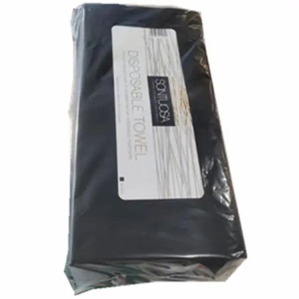 Barber Black Disposable Hair Salon Towel , Practical Disposable Non Woven Towel