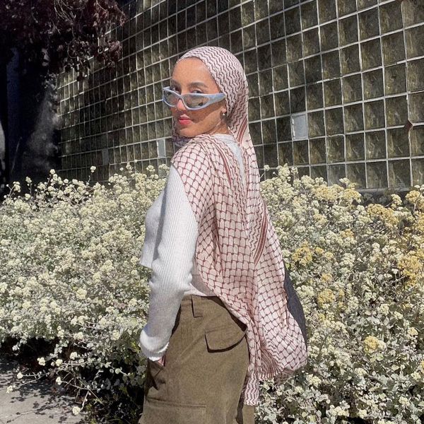 Wholesale New Middle East Muslim Women Keffiyeh Shemagh Palestine Printed Chiffon Hijab Scarf Shawls for Women
