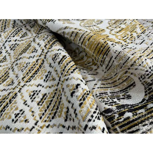 Golden Woven Jacquard Fabric For Sofa 430GSM Woven Sofa Fabric With Luxury Golden