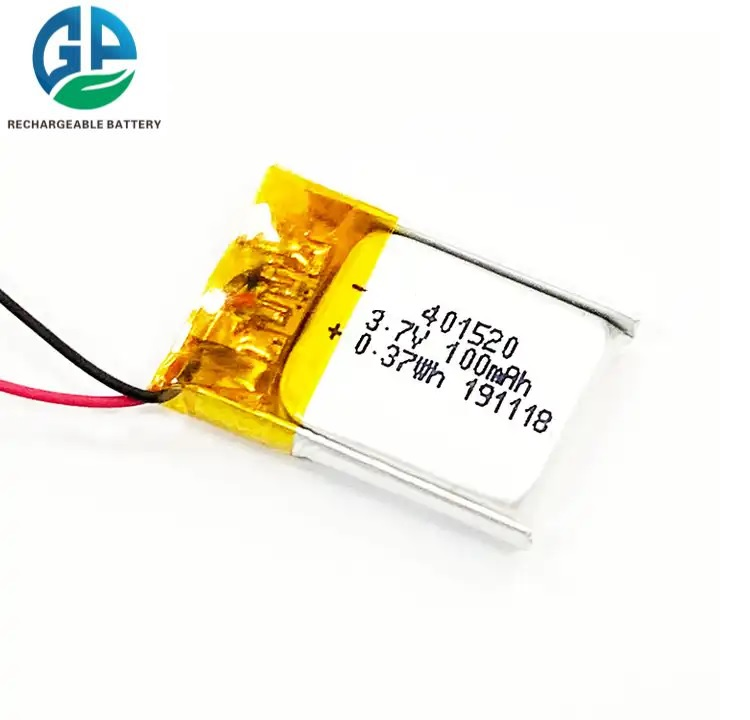 KC одобрил 401520 3.7V 100mAh перезаряжаемый литий-ионный ли-полимерный аккумулятор с Pcb и Jst Ph2.0 соединителем