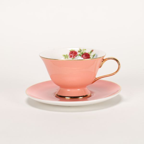 Luxury Gold Rim Printed Expresso Cappuccino Turkish Fashion Coffee Cups Set