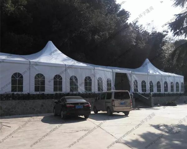 Large Luxury White Outdoor Event Tent High Peak Frame Durable For Exhibition