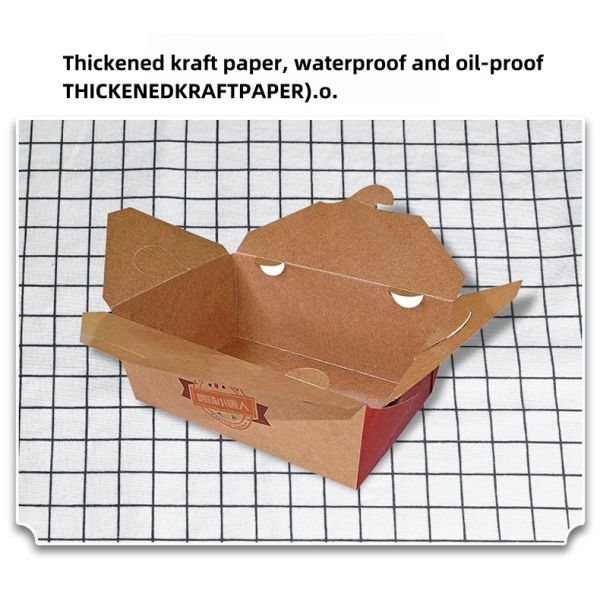 Disposable Takeout Kraft Paper Meal Prep Food Container for Fruit Vegetable Box Lunch