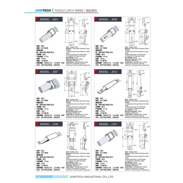 180kg Milled Steel Spring Loaded Hasp For Clamping Toolbox