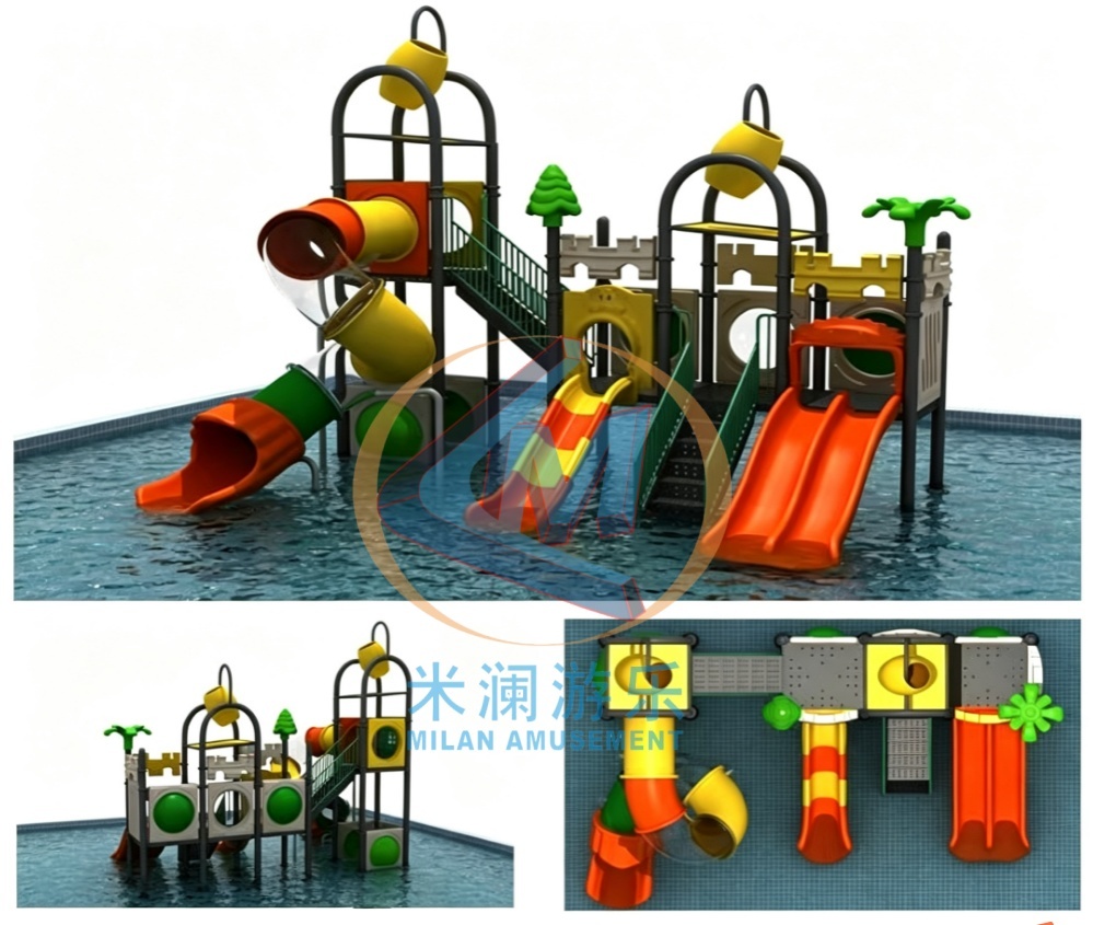 CE Certified Castle Theme Kids Playground – Multi Water Slide Combo Design for Water Park & Private Settings