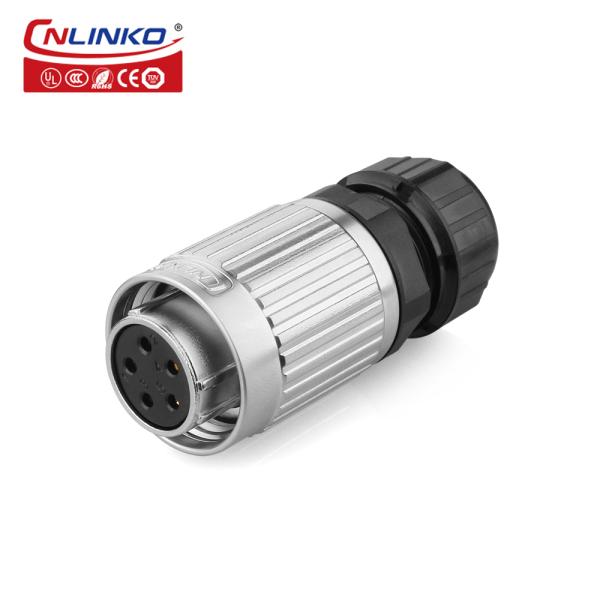 5 Pin Connector Male Female Panel Mount, CNLINKO YW-20 5 Pin Industrial Power Plug to Socket Metal Connector