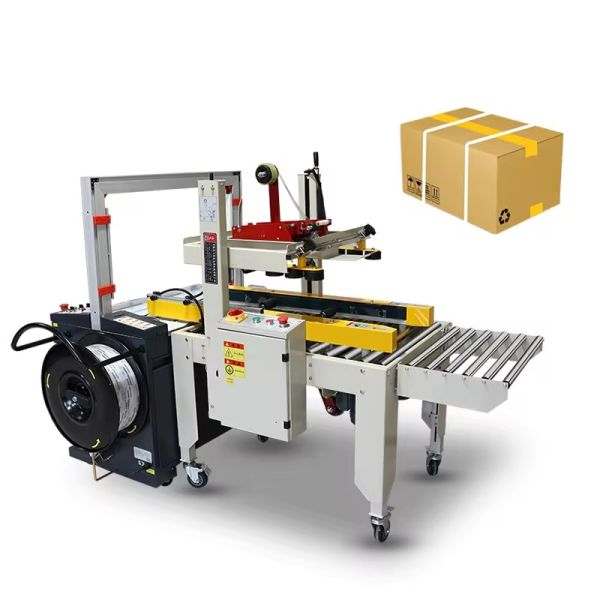 Streamline Your Food Packaging Process Automatic Carton Case Sealing Strapping Machine