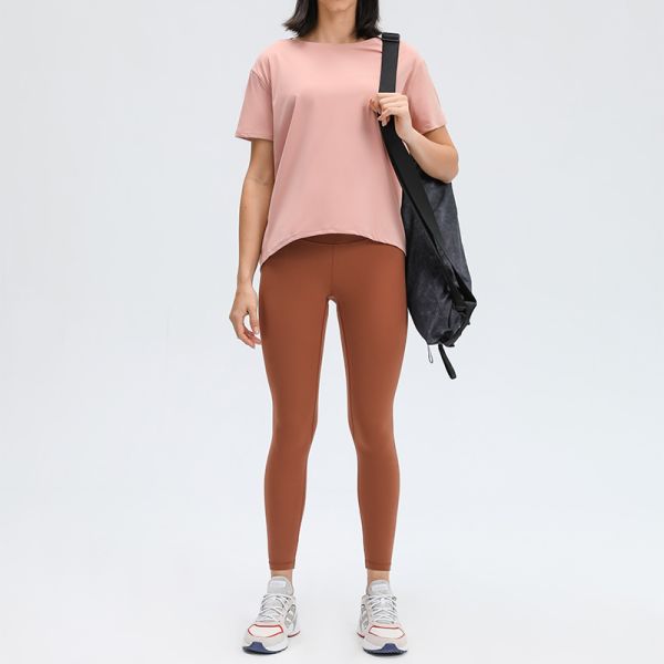 Loose Fit Short Sleeve Workout Top Light Sage Soft Stretch Fabric Breathable Quick Dry