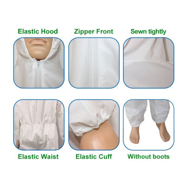 PP SMS Common Disposable Protective Coverall For The Medical , Hygiene Usage