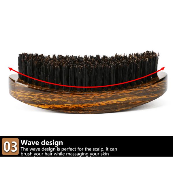 Customized Logo 360 Curved Brush Man Grooming Face Beard Cleaning Brush