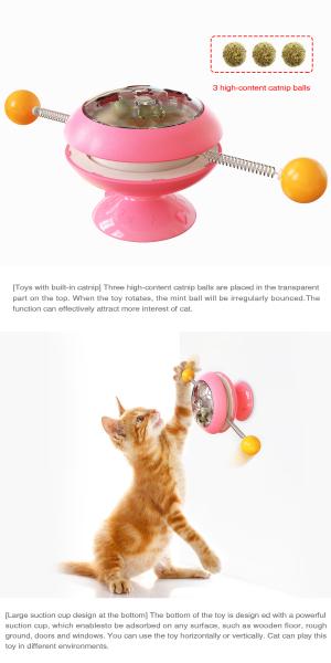 Multifunction Windmill Interactive Cat Toy Turntable Massage Scratching ODM ABS 178g