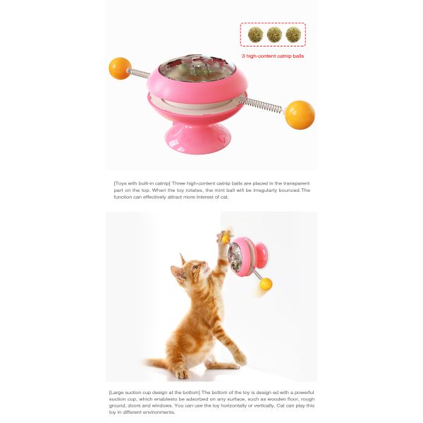 Multifunction Windmill Interactive Cat Toy Turntable Massage Scratching ODM ABS 178g
