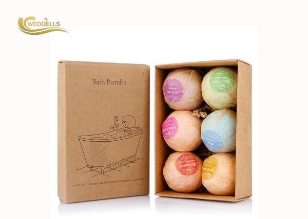 6 Pcs Fruit Scent Bath Bomb Gift Sets , Organic Shea Butter Coconut Oil Bath Bomb