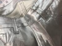Couche de tissu en PU denim pour femmes jeans veste couleur argent or bleu rose couleur sur mesure fabriqué en Chine