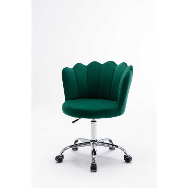 Tomile Curved Backrest Seashell Living Room Office Chair Silver Feet Base