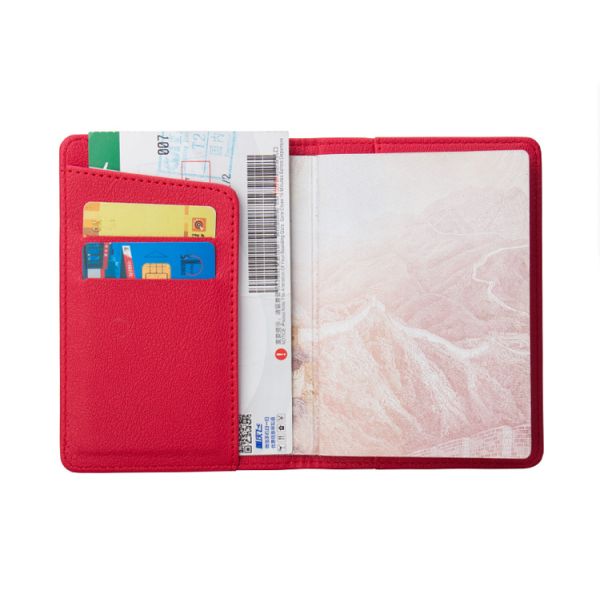 customized advertising LOGO Business passport holder high-grade passport cover PU ticket holder short passport bag