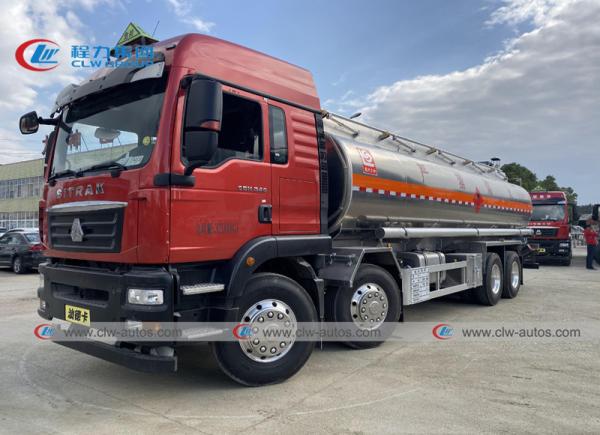 8x4 12 roda o caminhão de petroleiro 25m3 do gás do transporte do combustível diesel do aço carbono
