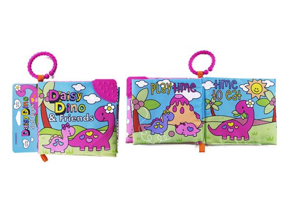 Colorful Soft Teether Book With Crinkle Sound , Safe Teethers For Babies