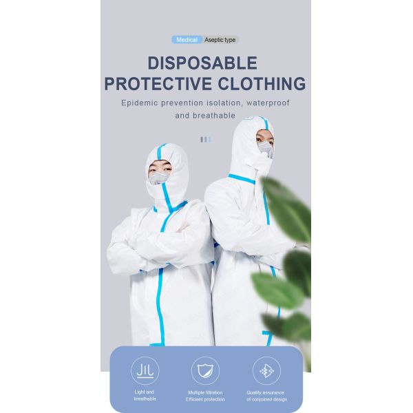 High Efficiency Protective Medical Coverall Suit Customized Size 0.32kg