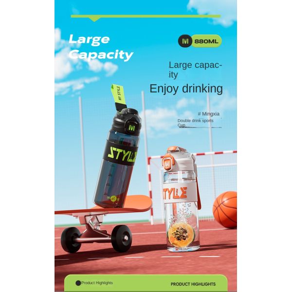 Lightweight 700ml 900ml Space Men And Women Sports Large Workout Water Bottle With Straw Outdoor Rock Climbing Water Bottle Easy To Carrry