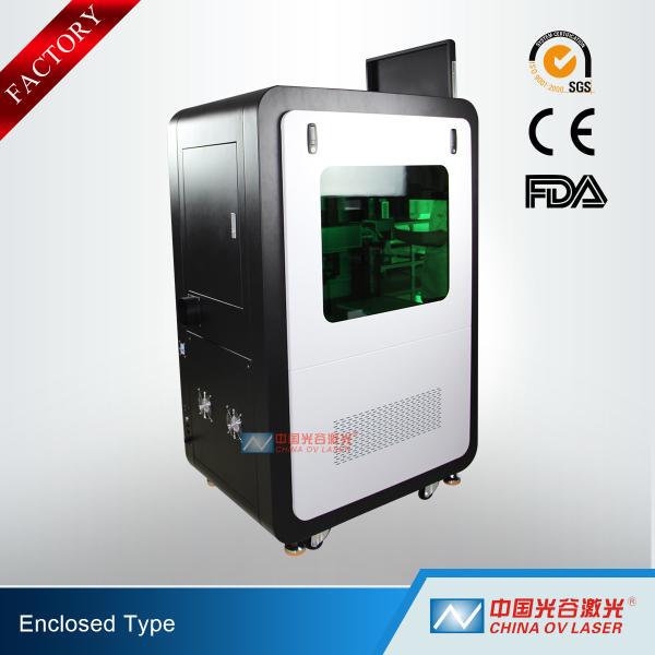 100W Fully Enclosed Fiber Laser Marking Machine for Printing Logos on Stainless Steel Aluminum