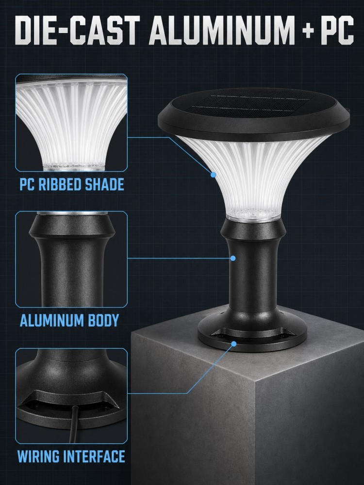 3000K 4000K 6000K 5W Solar Post Top Lights 2835 OSRAM LED For Landscape Lighting