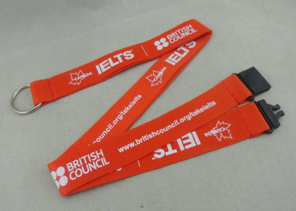 900*20 mm Silk Screen Printing Nylon Lanyards With Safety Break Away Clip