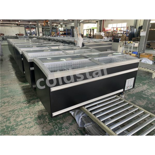 Plug In Supermarket Island Freezer Commercial Display Chest Freezer Supermarket Deep Freezer