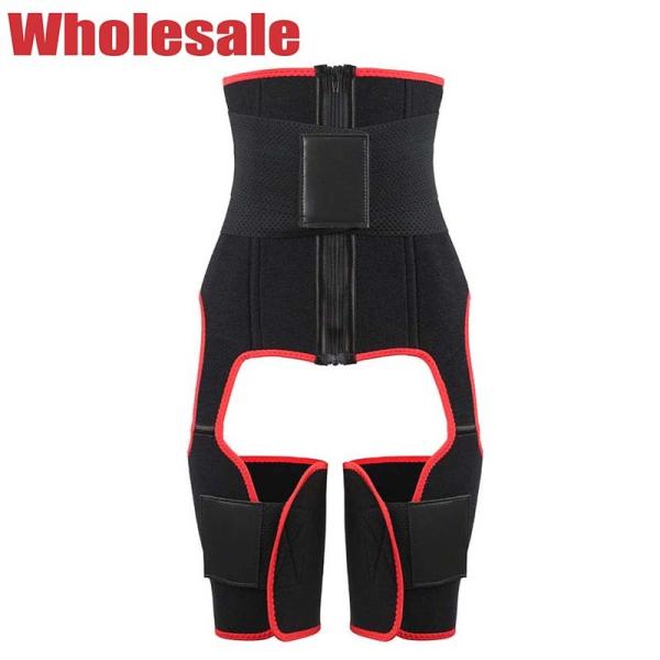 Ajustador vermelho suado MHW100078R do queimador da coxa do neopreno da cintura e do ajustador da coxa